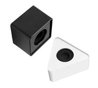 BIUDECO Drapeaux de Microphone en ABS, Lot de 2 Supports Carrés et Triangulaires, Surface Plane pour Autocollants Multicolores, Usage en Interview et Diffusion