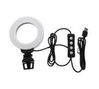 BIUDECO Éclairage à Pince LED 4 Pouces pour Vidéoconférence 3 Niveaux de Luminosité Anneau Lumineux Portable pour Appel Zoom et Diffusion Vidéo Clip Vidéo Léger pour Bureau et