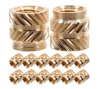 BIUDECO Écrous à Sertir Thermofixés en Laiton M4, Insert Fileté Moleté, Lot de 50 set de Pièces pour Fixation Chaude, Inserts D’Écrous Encastrés pour Moulage par Injection et Assemblage