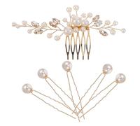 BIUDECO Ensemble Épingle à Cheveux et Peigne Latéral Artisanal Style Chinois Vintage pour Mariage et Bal Accessoires Cheveux Demoiselle D'honneur Bijoux Fleurs Finition Strass Raffinée