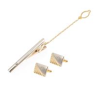BIUDECO Ensemble Léger Résistant à L'usure Pince à Cravate et Boutons de Manchette 1 Set en Alliage Or pour Homme pour Toutes Occasions