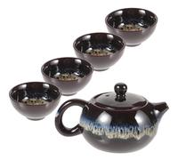 BIUDECO Ensemble Théière en Céramique avec Infuseur, Kit de Service à Thé 5 Pièces, Matériau Céramique, Design Élégant pour Maison et Bureau