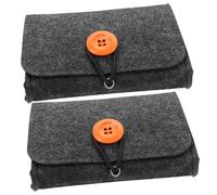 BIUDECO Étui à Flacons de Parfum Portable en Feutre Fibre Chimique 2 Pièces pour Huiles Essentielles, Protection Optimale et Rangement Élégant en Voyage