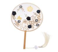 BIUDECO Éventail Rond Classique pour Mariage Accessoires de Photographie Style Chinois pour Mariée Éventail et Élégant pour et Performances Accessoire Unique pour Danse et Décoration pour