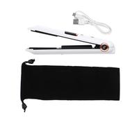 BIUDECO Fer à Lisser et Boucler Sans Fil Rechargeable Fer à Friser Portable Ajustable pour Voyage Outil Multifonctionnel pour Coiffure Droite et Bouclée Compact et Léger Blanc Crème