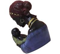 BIUDECO Figurine Africaine en Résine de Mère et Fils, Sculpture Décorative Tribale, Statuette Famille pour Décoration Intérieure, Art Africain, Objet Décoratif Vintage, Présent Maison