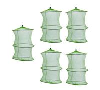BIUDECO Filet à Poissons en Nylon Vert Contrôle par Cordon, 5 Pièces, Cage à Pièges pour Crabes et Crevettes, Pêche en Extérieur