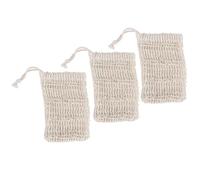 BIUDECO Filet à Savonnette Réutilisable en Plastique Cordon de Serrage et Sangle Suspendue, Lot de 3 Pochettes Nettoyage Rapide Visage Couleur Aléatoire