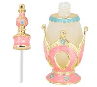 BIUDECO Flacon de Parfum Décoratif en Verre et Alliage 25ml Rose, Diffuseur D'huiles Essentielles Rechargeable, Design Élégant pour Décoration de Table et Coiffeuse