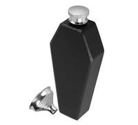 BIUDECO Flasque Acier Inoxydable Forme de Cercueil Flacon Portable Étanche pour Whisky et avec Entonnoir pour Halloween et Décoration de Maison Compact et Pratique