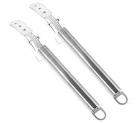 BIUDECO Grattoir à Poils de Porc en Acier Inoxydable 2 Pièces Manches Court et Long Ergonomiques Outil Multifonction pour Élevage et Abattoir Épilateur Manuel Solide et Facile à