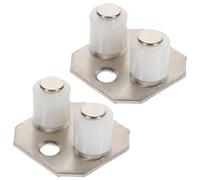 BIUDECO Guides de Plancher Lot de 2 en Acier Inoxydable et ABS Installation Facile pour Porte Coulissante Adaptés aux Portes de Placard