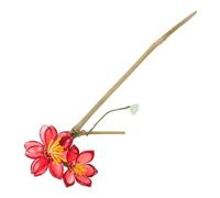BIUDECO Hair Stick Pin Retro Chinese Style Wooden Hairpin With Handmade Artificial Camellia Flower Lightweight Floral Hair Accessory For Women Daily Weddings
