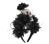 BIUDECO Halloween Headband Floral Skull Crown Lightweight Spooky Hair Hoop For Women And Party Costume Day Of The Dead Celebration