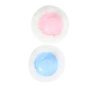 BIUDECO Houppette à Poudre Douce pour Bébé, Lot de 2 Grandes Houppettes Moelleuses 8 Cm, Peluche Ultra Douce, Application Uniforme de Poudre pour Soin Corporel, Couleurs Bleu Clair