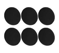 BIUDECO Houppette à Poudre Ultra Fine en Cuir Pu Noir, Lot de 6 Pièces, Tissu Doux, Facile à Transporter pour Application de Poudre Fixante et Fond de Teint