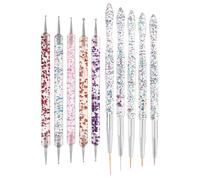BIUDECO Kit 10 Outils à Points Double Embout pour Nail Art Pinceaux pour Dessin D’Ongles et Création Motifs Gaufrés Accessoires Professionnels pour Manucure Féminine