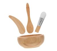 BIUDECO Kit Bol à Masque Facial Bois avec Spatule Brosse et Cuillère Accessoires Légers pour Mélange DIY de Soins Peau Outils Beauté Pratiques pour Femmes