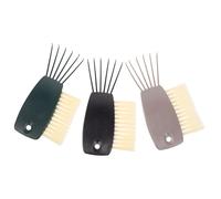 BIUDECO Kit de Nettoyage pour Brosses à Cheveux 3 Pièces, Brosse Multi-usages Anti-pellicules, Poils Résistants, Couleurs Gris, Vert Foncé et Noir, pour Usage Maison et Salon, Outil