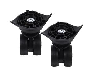 BIUDECO Kit de Remplacement 2pcs Roulettes Pivotantes pour Valise à Roulettes en Plastique Noir Maniabilité Aisée pour Voyage et Réparation de Bagages