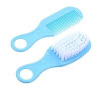 BIUDECO Kit de Soin Naissance Bébé Brosse Massage Anti-statique et Peigne Doux en Pp et Tpe pour -né, Protège la Tête sans Rayures, pour Bébé Garçon Fille