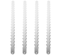 BIUDECO Lames de Scie à Double Face en Acier Inoxydable Dentelé 27 CM Lot de 4 Pièces Détachées pour Trancheuse à Professionnelle Coupe Précise Anti-Miettes Compatible Usage Artisanal