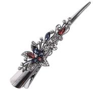 BIUDECO Large Vintage Rhinestone Hair Clip Metal Horn Barrette for Women with Decorative Crystals Suitable for Thick and Fine Hair Elegant Retro Style Accessory