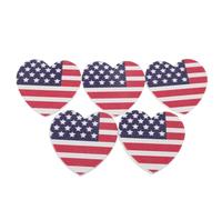 BIUDECO Lime à Ongles en Émeri Forme de Cœur Double Face Bloc Polissoir à Ongles en Éponge Kit Manucure Naturels et Acryliques Outils de Polissage Imprimés Drapeau Américain Coffret