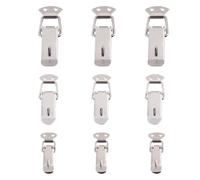 BIUDECO Loquets à Bascule Verrou à Ressort Robuste avec Ressort Lot de 9 en Fer Argenté Facile à Installer pour Coffres et Boîtes de Rangement DIY