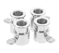 BIUDECO Lot 4 Manchons pour Barbecue en Fer Chromé Butée et Colliers, Outils pour Gril Rotatif Cuisson Poulet Rôti Extérieur