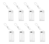 BIUDECO Lot de 10 Boîtiers Porte-Piles Transparents pour Guirlandes Lumineuses 2X AA Fils et Interrupteur Boîtier en Plastique Solide Accessoires pour Éclairage Décoratif Extérieur
