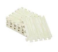 BIUDECO Lot De 10 Dalles De Sol En Mousse Emboîtables 30x30x1 Cm Imitation Bois Blanc Pour Bébé, Tapis De Jeu Épais Anti-dérapant, Tapis Bébé Pour Salon Et Chambre, Eva Solide Et Confortable