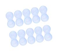 BIUDECO Lot de 10 Étuis à Lentilles en Plastique Bleu Translucide, Double Compartiment Étanche, Compact Et Léger, pour Usage Quotidien, Voyage Et Entretien des Lentilles De Contact