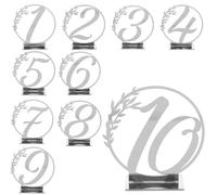 BIUDECO Lot de 10 Panneaux de Table en Acrylique Argenté Numéros de Table 1 à 10 Marque-Places Réutilisables pour Mariage Banquet et Décoration de Restaurant
