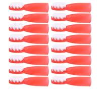 BIUDECO Lot de 100 Brosses à Dents Manuelles à Doigt Rouges pour Adultes Poils Extra Souples pour Gencives Sensibles Format Mini Hygiène Bucco- Sécurisée en Prisons et Établissements