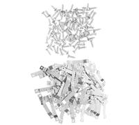 BIUDECO Lot de 100 Crochets Muraux Dentelés en Métal Argenté Vis, Matériel D'accrochage de Tableaux Robuste pour Cadres Photo, Support de Cadre Fiable Suspendre Murale en Intérieur