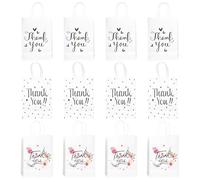 BIUDECO Lot de 12 Paquet Présents en Papier Kraft avec Poignées Format 21X15X8 CM Paquet de Remerciement pour Mariage Fête et Anniversaire Pratiques et Légers pour Invités