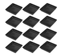 BIUDECO Lot de 15 Soucoupes Carrées Noires 15X15 CM Bac d'Égouttage pour Pots de Fleurs Plateau pour Plantes d'Intérieur Compatible Céramique et Plastique Jardinière Jardin et Bonsaï