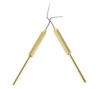 BIUDECO Lot de 2 Aiguilles de Greffage Apiculture en Aluminium Jaune, Outil Mobile pour Élevage de Reines, Transfert Précis des Larves, Fournitures et Équipement D’apiculteur