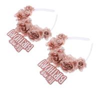 BIUDECO Lot de 2 Bandeaux Floraux en Fleurs Artificielles Couleur Dorée Serrage-Tête Couronne d'Anniversaire Bohème pour Filles Accessoires Coiffure Légers et Flexibles pour Fêtes et