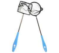 BIUDECO Lot de 2 Épuisettes Télescopiques pour Aquarium Filets Rond et Carré à Mailles Fines en Acier Inoxydable Poignée Pliable en Alliage D’Aluminium Petite Épuisette Extensible pour