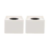 BIUDECO Lot de 2 Logos de Station en Abs Blanc pour Microphone, Pied de Micro Carré de Cube, Accessoire Professionnel pour Entretien, Conférence, Diffusion et Podcasting