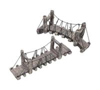 BIUDECO Lot de 2 Mini Ponts Décoratifs en Résine Petit Pont Droit et Décoration de Jardin et Micro-Paysage Ornements pour Maison Bureau et Aménagement Extérieur