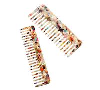 BIUDECO Lot de 2 Peignes à Cheveux Marbrés Petits, Acétate, Démêlants pour Femmes, Adaptés Cheveux Fins et Bouclés, Usage Maison et Voyage