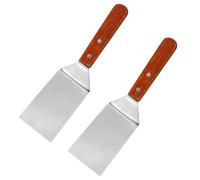 BIUDECO Lot de 2 Pelles à Pizza en Acier Inoxydable Manche en Bois Spatules à Steak Polyvalentes pour Cuisson Ustensiles Cuisine Résistants et Pratiques Couleurs Assorties pour Pizza