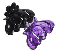 BIUDECO Lot de 2 Pinces à Cheveux Moyennes pour Femmes, Accessoires pour Cheveux Épais et Fins, Clips Simples Noirs et Violets, Maintien Sûr pour Coiffures Quotidiennes et Occasions