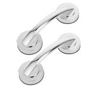 BIUDECO Lot de 2 Poignées Adhésives à Ventouse en Acier Inoxydable Barres D’Appui de Robustes et Résistantes à L’Eau Poignée D’Assistance pour Salle de Bain Adaptée aux Personnes Âgées