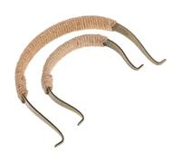 BIUDECO Lot de 2 Poignées Vintage pour Théières en Céramique, Anse de U Corde de Jute, Grand et Petit Modèle en Cuivre Antique, Accessoires pour Théière Ancienne et Bouilloire, Usage