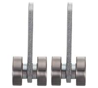 BIUDECO Lot de 2 Roulettes à Double Roulement pour Portes Coulissantes, Capacité 50 Kg, Roue Acier C30 Diamètre 22 MM, Trou de Vis 8 MM, Système Silencieux pour Portes de Bureau et