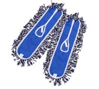 BIUDECO Lot de 2 Têtes de Balai à Franges en Fil de Coton Blanc 60 CM Chiffon de Vadrouille Absorbant et Lavable Accessoires de Serpillière pour Nettoyage Maison et Remplacement du